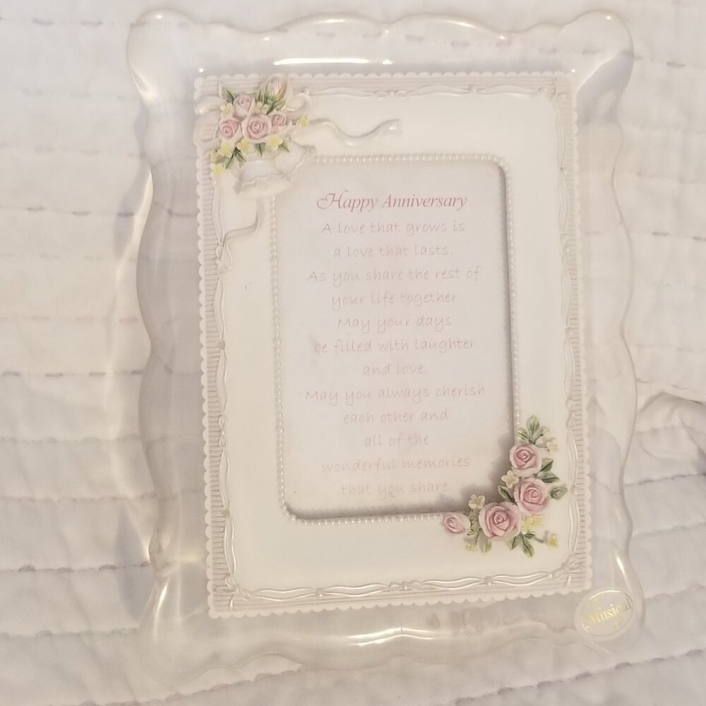 Happy Anniversary framed music box artwork